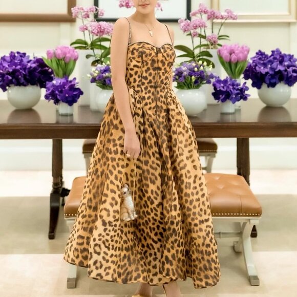 ZIMMERMANN Crush Panelled Midi Dress - Picture 1 of 15